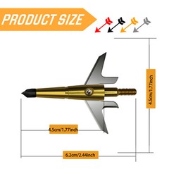 12Pcs Golden Swhacker Broadheads 100 Grain 1.75″ Cut Compound Bow Crossbow Tips