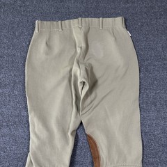 Tailored Sportsman English Riding Breeches Womens 28 Olive Knee Patch Made USA