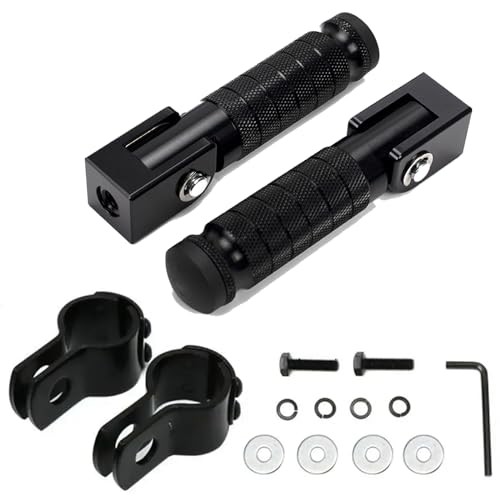 M8 Motorcycle Foot Pegs 90 Degree Foldable Footpegs CNC Anti-Skid Black