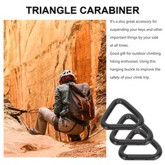 3 Pcs Aluminum Alloy Triangle Carabiner Clip Metal Climbing Color