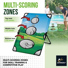UltraGolf 2-in-1 Golf Cornhole Chipping Game 23 inches x 37″, Green and black