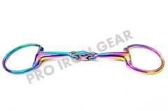 Rainbow Color EGGBUTT Double Jointed Horse Bit With Oval Link Stainless Steel