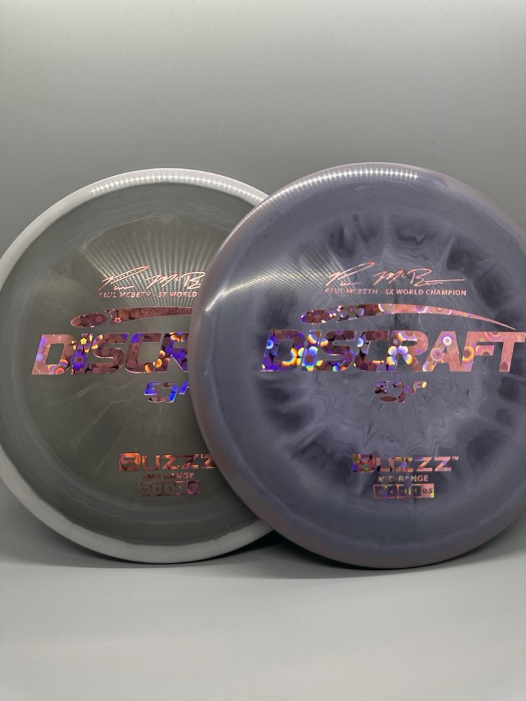 2 NEW 5x Paul McBeth Discraft ESP BuZzz Gray Pink Flowers 177g Midrange Disc