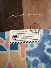 Arbor Mission Groundswell Series Wood Skateboard Brown Blue Multicolor