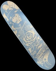 RARE SIGNED Nick Dompierre Race Car Real Skateboard Deck DOUBLE SIDED Skull NEW