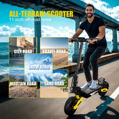 1200W 30mph Electric Scooter for Adults 48V 11″ Foldable Off-Road Fast E-Scooter