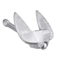 Attwood 9935-1 Cast Iron Navy Anchor, 20-Pounds, Aluminum-Plated Silver Finish