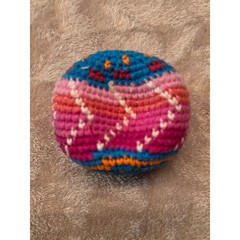 Handmade Crochet Hacky Sack Multi Color Woven Footbag Boho Hippie Style Ball