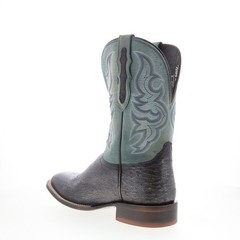 Tony Lama Rosso 11″ Smooth Ostrich Square Toe Mens Black Wide Western Boots