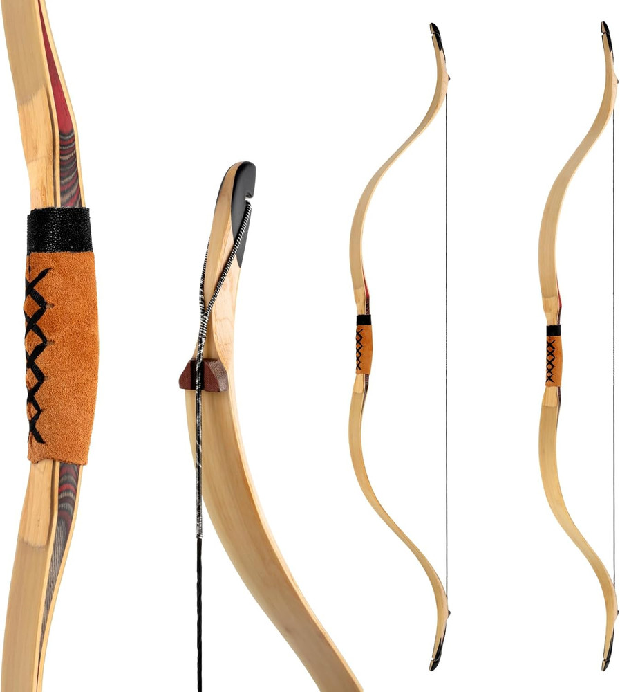 52″ Handmade Recurve Horsebow Set for Adults & Youth – 20-80Lbs Ambidextrous