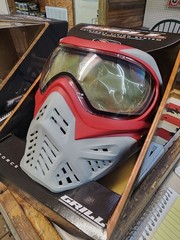 V-Force Grill 2.0 Mask Paintball Goggle w Clear Thermal Lens – Red Grey DRAGON