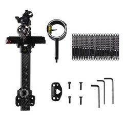 Archery CompoundBow Sight 1 Pin 6″ Carbon Fiber Extension Bar 4X 6X 8X Lens Hunt