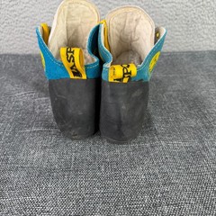 Vintage La Sportiva Mega Climbing Shoes 39.5 Teal Yellow Italy Moon Gorpcore 90s