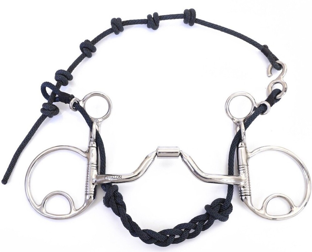 Cavalon Baucher Low Port Barrel Snaffle Bit with Noseband