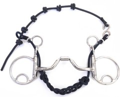 Cavalon Baucher Low Port Barrel Snaffle Bit with Noseband