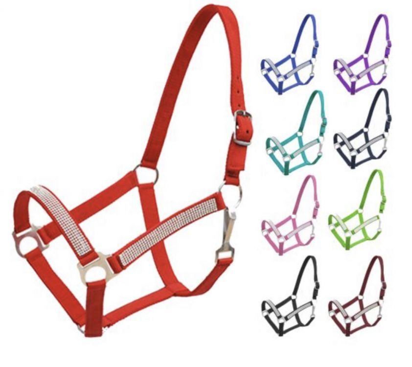 2-Ply Nylon Horse Halter w/ Crystal Rhinestones