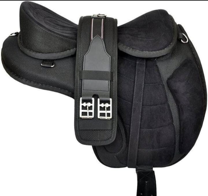 Durable Synthetic Suede Treeless Horse Saddle for Trail & Training Riding .