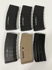 6x M4 / M16 300 Round Hi Cap Airsoft Magazine ACR Type – Black / Tan For Parts