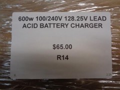 New Generic 600w 100/240V 128.25V Lead Acid Battery Charger R14
