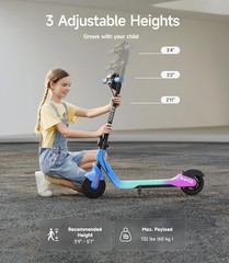 NAVEE K100 Max Kids Electric Scooter w/ APP Control, 3 Heights, Safe 12.4MPH