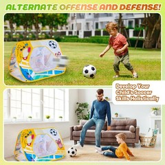 Giant 3-in-1 Bean Bag Toss Game for Kids, Toddler Toys Soccer Goal Board, Dar…