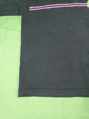 90s Era Santa Cruz Black Youth Sized Skateboard Shirt Lime + Purple 21″x16″ Cali