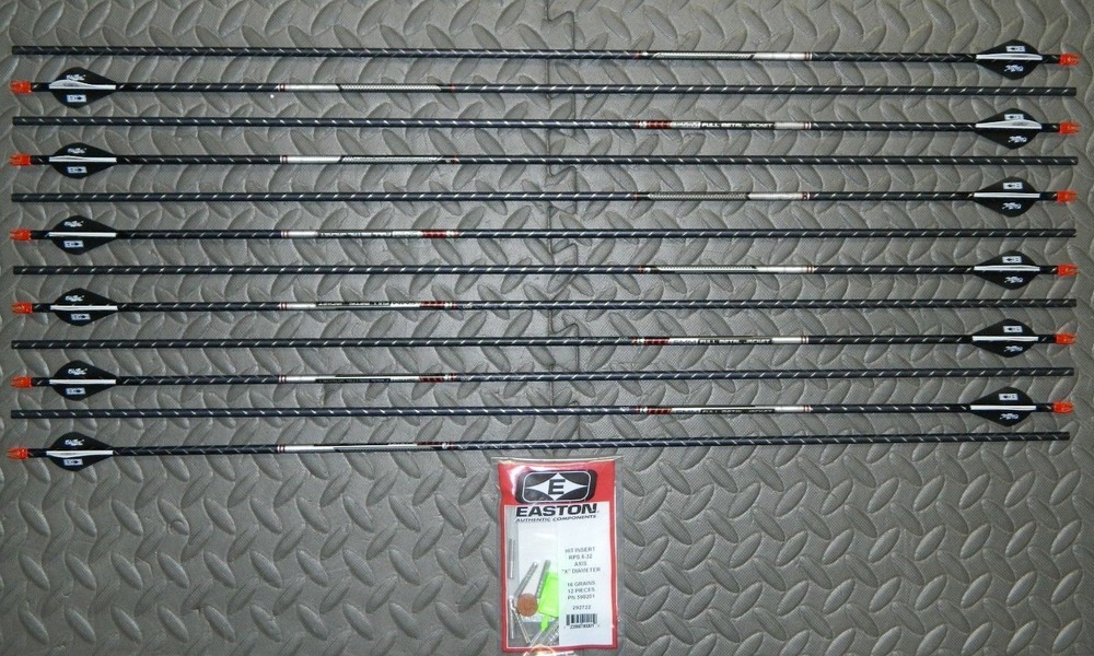 New 12 Easton FMJ 400 Spine 5mm Arrows- Full Metal Jacket-10.2 GPI-Cut/Insert Av