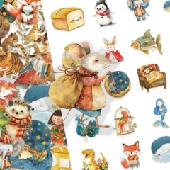 25Pcs Random Cute Fairy Tale Cartoon Animal Fairytale Graffiti Stickers