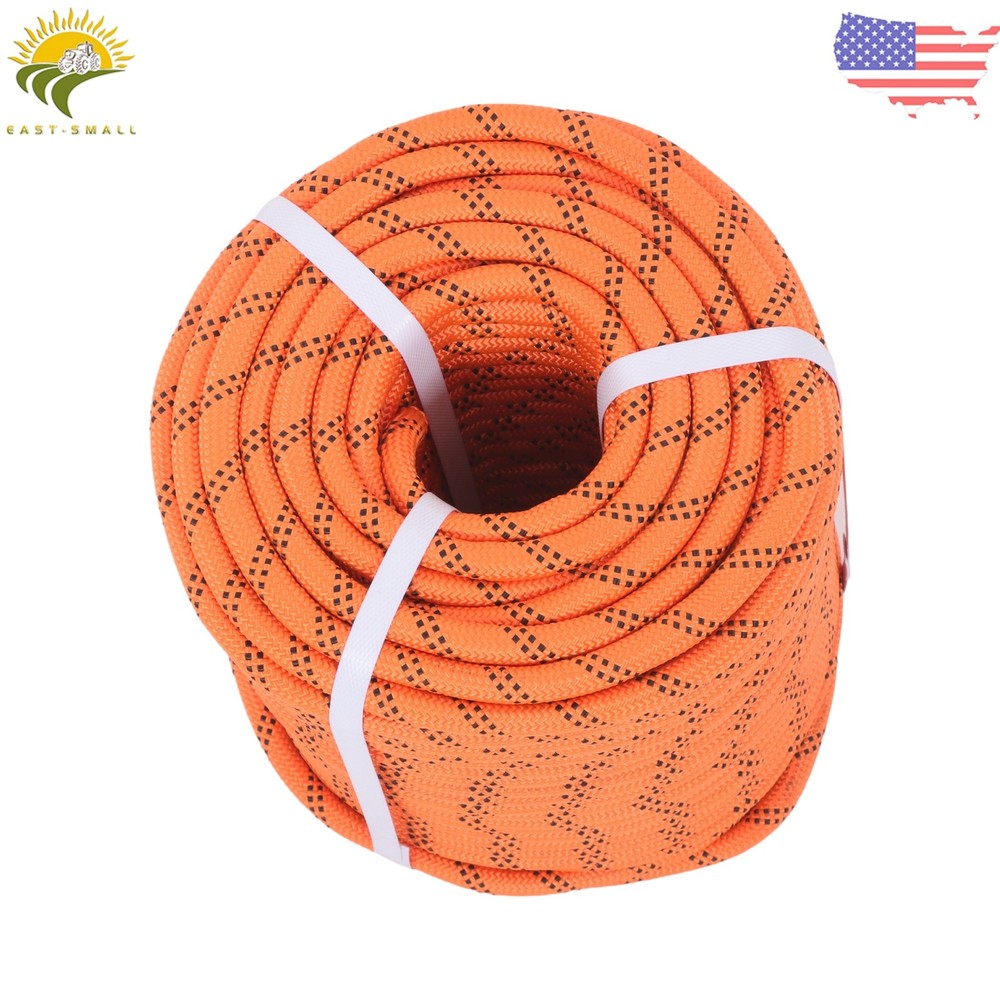 1/2in × 220ft Double Braided Polyester Rope Breaking Strength 8400Pounds Orange