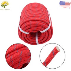 1/2in × 125ft Double Braided Polyester Rope Breaking Strength 8400 Pounds Red