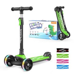 Besrey Kick Scooter 3 Wheel Scooter for 2-10 Years Girls and Boys,Green