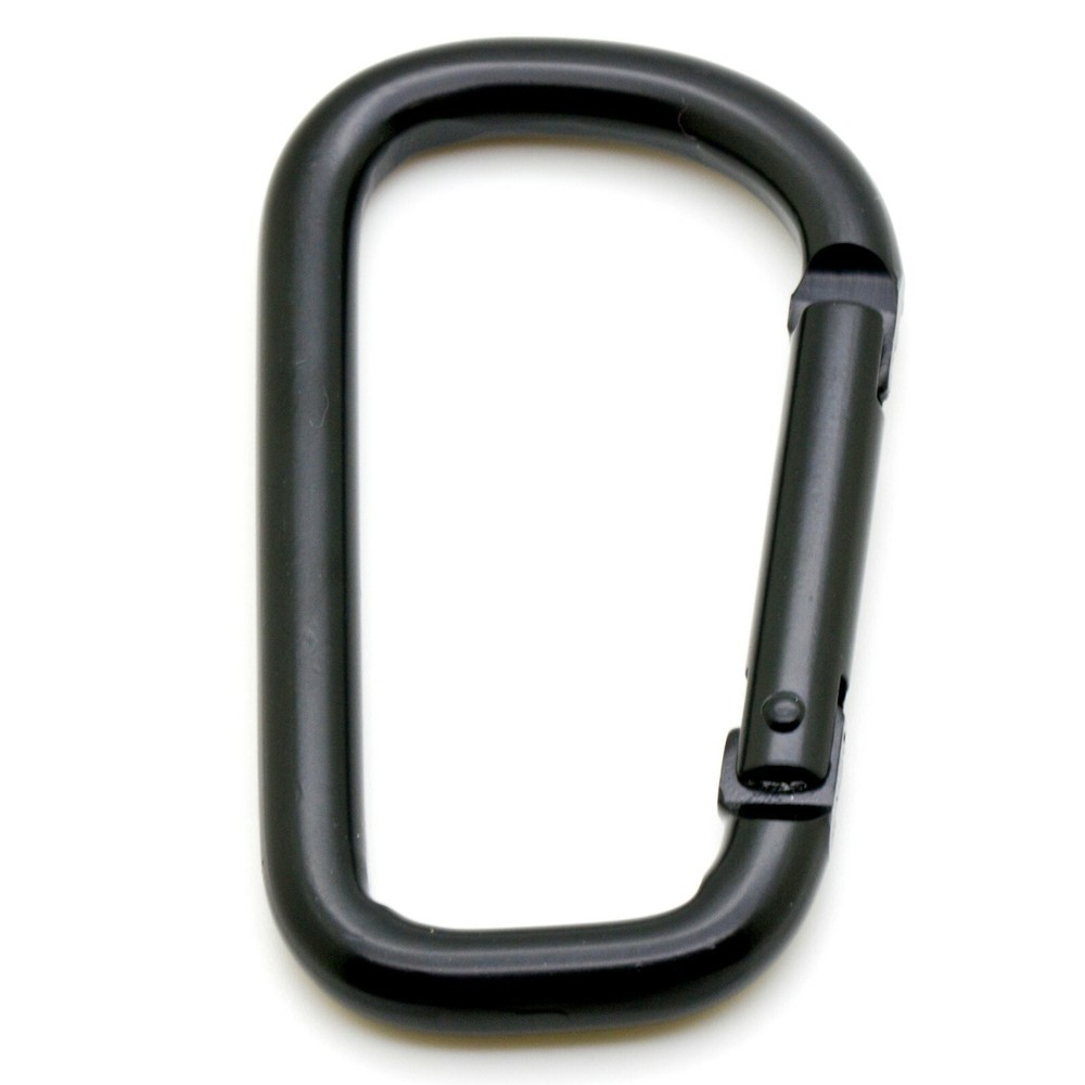 Pack of 6 pcs 3″ Heavy Duty Carabiner Spring Belt Clip Key Chain D Shape Black
