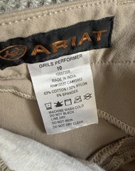 Ariat Performer Knee Patch Breeches Size 10 Years Kids Riding Equestrian