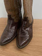 Dan Post Brown Leather Western Cowboy Boots Pointed Toe Stitched Shaft 9