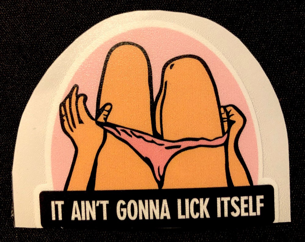 SEXY GIRL STICKER “PINK PANTY” 2 1/2 X 2 1/4” ITS NOT GOING TO LICK ITSELF! 🔥