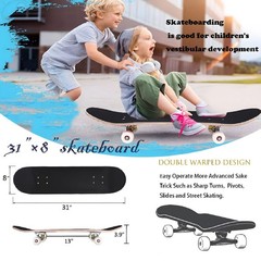 Pro Complete Skateboards for Beginners Girls Boys Kids Youths Teens Adults 31…