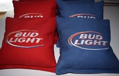 Eight Quality Cornhole Bags! Bud Light! Whole Corn or Pellets