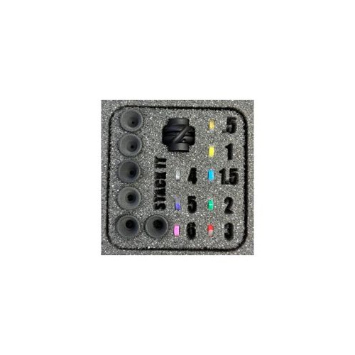 Deluxe Stack It™Peep Kit, contains all 5 Apertures & Extra 1/8″, all 5 Clarifier