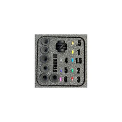 Deluxe Stack It™Peep Kit, contains all 5 Apertures & Extra 1/8″, all 5 Clarifier