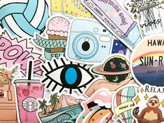 50 Cool Mixed Colors Sticker Lot Fun Pack Skateboard Laptop Car Decals