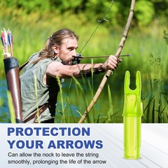 30 Pack Archery Arrows Nocks 6.2mm Plastic Insert Arrow Nock Transparent Yellow