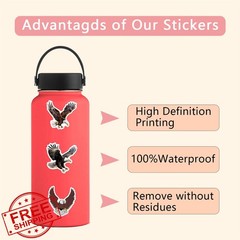 55PCS Eagle Sticker Cool Animal Stickers for Kids Teens Adults, Kechup Cartoo…