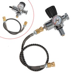 High Pressure PCP Paintball Fill Station Air Tank Valve Regulator + Hose 4500PSI