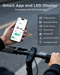 Adults Electric Scooter 19 Miles 20 MPH 8.5″ Tires Dual Suspension for Commuting