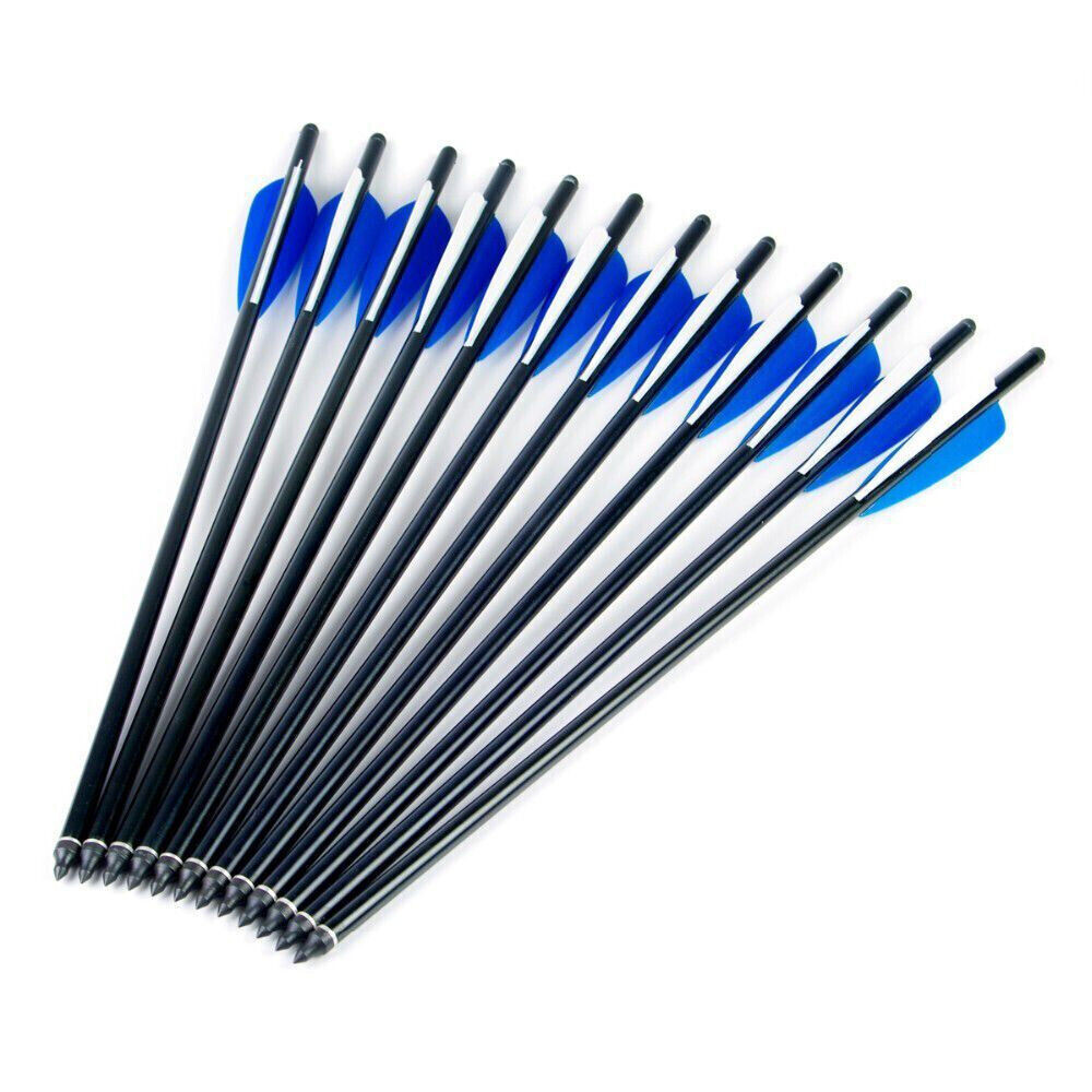 SALE 12Pcs 20″ Crossbow Bolts Carbon Arrows Half Moon Nocks 8.8mm Shaft Shooting