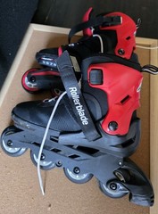 Rollerblade Microblade Kids Inline Skates Black Red Size 5-8 Adjustable Tested