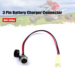 3 Pin Battery Charger Connector Charging Socket 2 Wires W/ Cap Electric Scooter