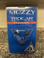 NEW Muzzy Trocar HBX Hybrid Crossbow 4 blade 100 Gr 3 Broadheads expandable