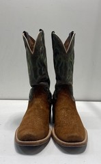 Dan Post Cowboy Certified Brown Leather Square Toe Western Boots Men’s Size 10 D