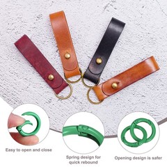 12-Pack Metal Spring O Rings, 5/8″ Zinc Alloy Keyring Buckle [Dark Green]